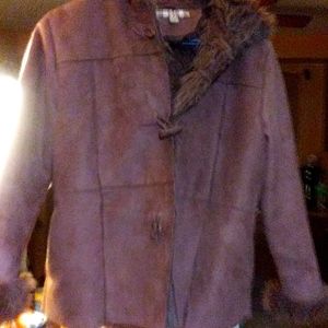 Women's warm jacket acrylic fur Lined with hood